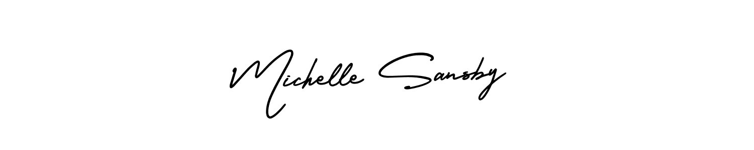 Michelle Sansby stylish signature style. Best Handwritten Sign (AmerikaSignatureDemo-Regular) for my name. Handwritten Signature Collection Ideas for my name Michelle Sansby. Michelle Sansby signature style 3 images and pictures png