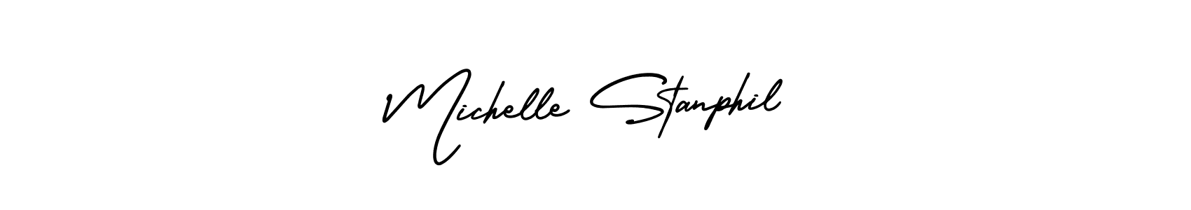 Also You can easily find your signature by using the search form. We will create Michelle Stanphil name handwritten signature images for you free of cost using AmerikaSignatureDemo-Regular sign style. Michelle Stanphil signature style 3 images and pictures png