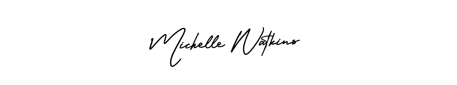 AmerikaSignatureDemo-Regular is a professional signature style that is perfect for those who want to add a touch of class to their signature. It is also a great choice for those who want to make their signature more unique. Get Michelle Watkins name to fancy signature for free. Michelle Watkins signature style 3 images and pictures png