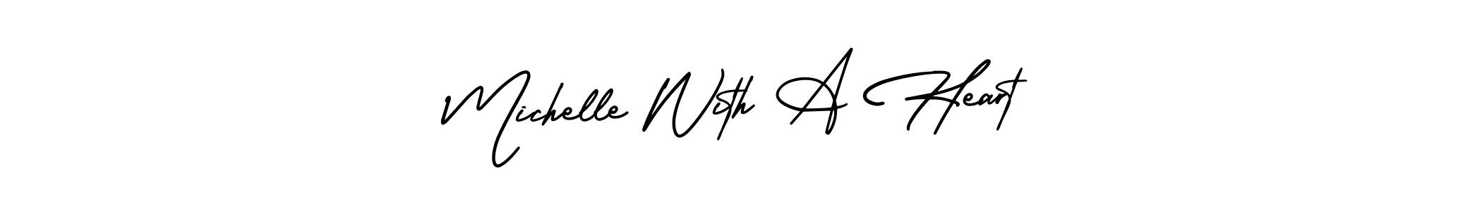 Make a short Michelle With A Heart signature style. Manage your documents anywhere anytime using AmerikaSignatureDemo-Regular. Create and add eSignatures, submit forms, share and send files easily. Michelle With A Heart signature style 3 images and pictures png