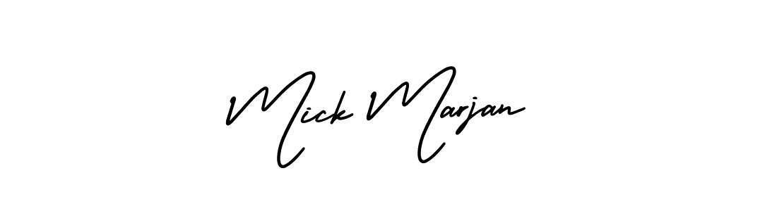 AmerikaSignatureDemo-Regular is a professional signature style that is perfect for those who want to add a touch of class to their signature. It is also a great choice for those who want to make their signature more unique. Get Mick Marjan name to fancy signature for free. Mick Marjan signature style 3 images and pictures png