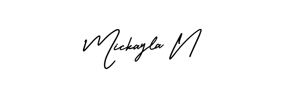 Mickayla N stylish signature style. Best Handwritten Sign (AmerikaSignatureDemo-Regular) for my name. Handwritten Signature Collection Ideas for my name Mickayla N. Mickayla N signature style 3 images and pictures png