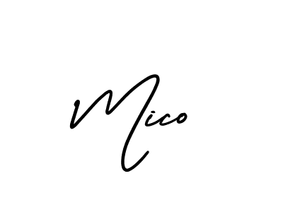 You should practise on your own different ways (AmerikaSignatureDemo-Regular) to write your name (Mico) in signature. don't let someone else do it for you. Mico signature style 3 images and pictures png