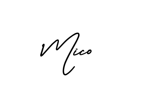 if you are searching for the best signature style for your name Mico . so please give up your signature search. here we have designed multiple signature styles  using AmerikaSignatureDemo-Regular. Mico  signature style 3 images and pictures png