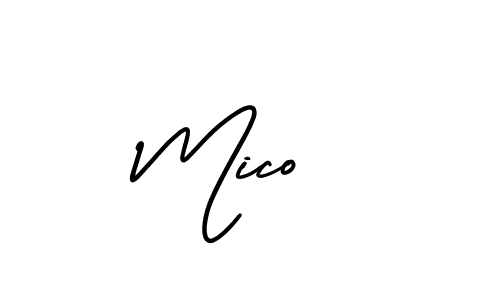 Use a signature maker to create a handwritten signature online. With this signature software, you can design (AmerikaSignatureDemo-Regular) your own signature for name Mico . Mico  signature style 3 images and pictures png