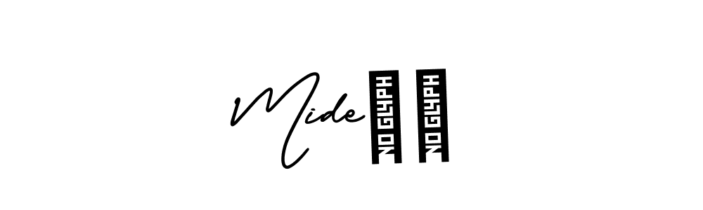 The best way (AmerikaSignatureDemo-Regular) to make a short signature is to pick only two or three words in your name. The name Mide❤️ include a total of six letters. For converting this name. Mide❤️ signature style 3 images and pictures png