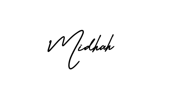 Make a beautiful signature design for name Midhah. With this signature (AmerikaSignatureDemo-Regular) style, you can create a handwritten signature for free. Midhah signature style 3 images and pictures png