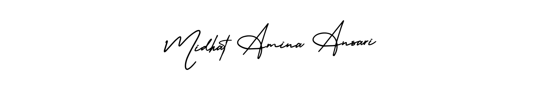 Design your own signature with our free online signature maker. With this signature software, you can create a handwritten (AmerikaSignatureDemo-Regular) signature for name Midhat Amina Ansari. Midhat Amina Ansari signature style 3 images and pictures png