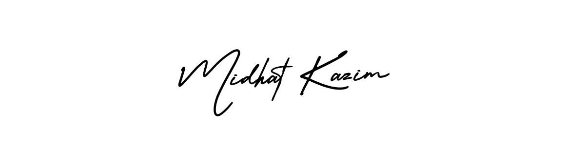 Make a short Midhat Kazim signature style. Manage your documents anywhere anytime using AmerikaSignatureDemo-Regular. Create and add eSignatures, submit forms, share and send files easily. Midhat Kazim signature style 3 images and pictures png