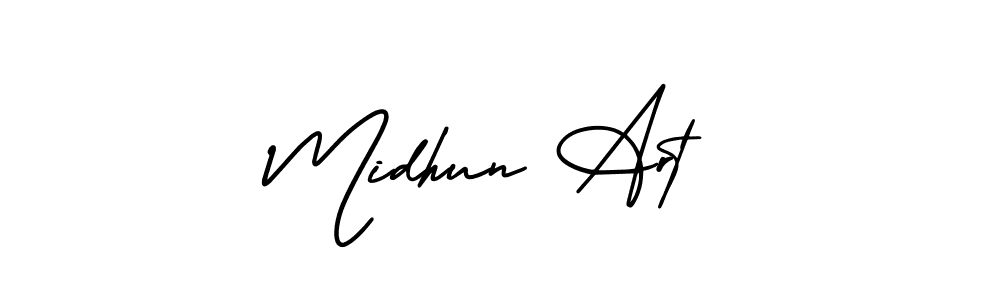 if you are searching for the best signature style for your name Midhun Art. so please give up your signature search. here we have designed multiple signature styles  using AmerikaSignatureDemo-Regular. Midhun Art signature style 3 images and pictures png