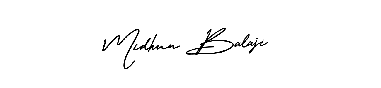 Midhun Balaji stylish signature style. Best Handwritten Sign (AmerikaSignatureDemo-Regular) for my name. Handwritten Signature Collection Ideas for my name Midhun Balaji. Midhun Balaji signature style 3 images and pictures png