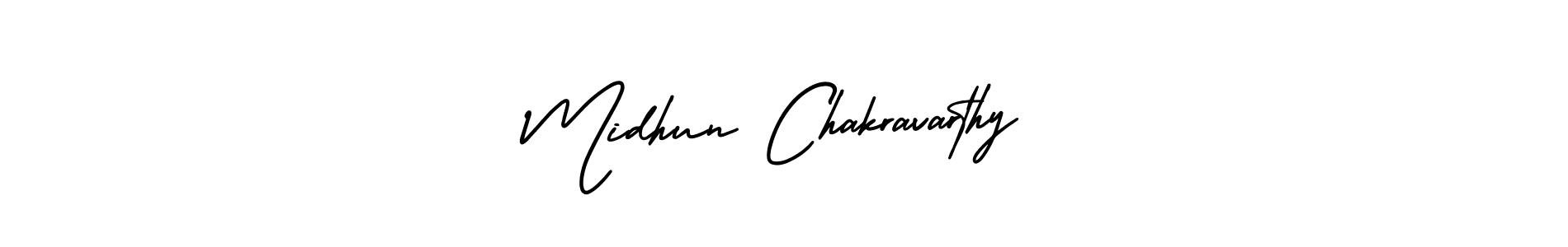 You should practise on your own different ways (AmerikaSignatureDemo-Regular) to write your name (Midhun Chakravarthy) in signature. don't let someone else do it for you. Midhun Chakravarthy signature style 3 images and pictures png