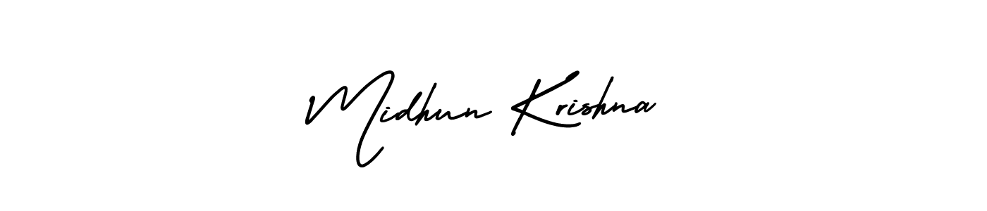 How to Draw Midhun Krishna signature style? AmerikaSignatureDemo-Regular is a latest design signature styles for name Midhun Krishna. Midhun Krishna signature style 3 images and pictures png