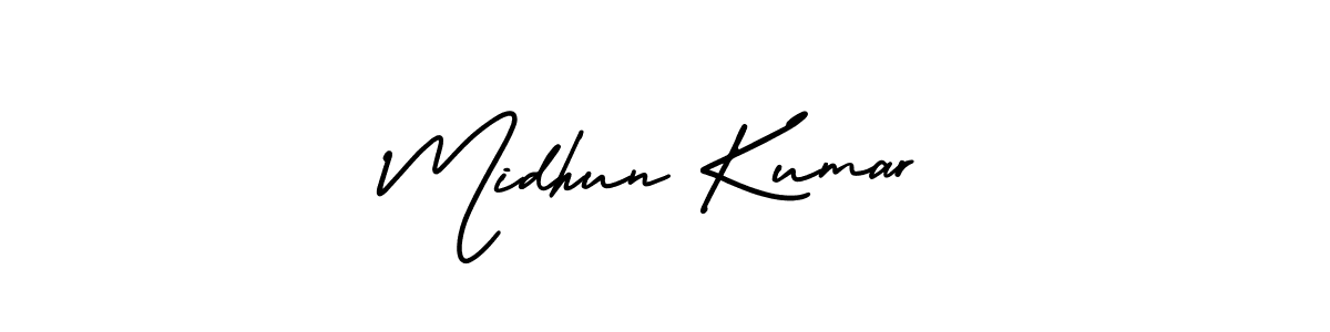 How to make Midhun Kumar signature? AmerikaSignatureDemo-Regular is a professional autograph style. Create handwritten signature for Midhun Kumar name. Midhun Kumar signature style 3 images and pictures png