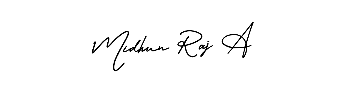 if you are searching for the best signature style for your name Midhun Raj A. so please give up your signature search. here we have designed multiple signature styles  using AmerikaSignatureDemo-Regular. Midhun Raj A signature style 3 images and pictures png