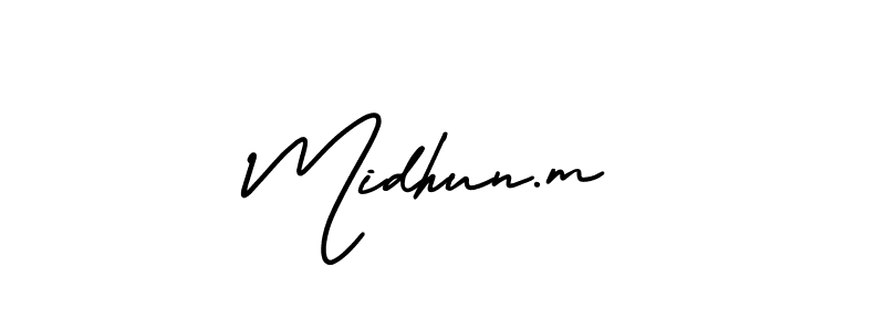 Design your own signature with our free online signature maker. With this signature software, you can create a handwritten (AmerikaSignatureDemo-Regular) signature for name Midhun.m. Midhun.m signature style 3 images and pictures png