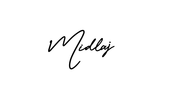 Also we have Midlaj name is the best signature style. Create professional handwritten signature collection using AmerikaSignatureDemo-Regular autograph style. Midlaj signature style 3 images and pictures png