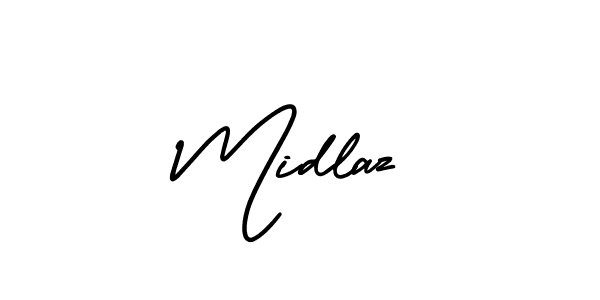 AmerikaSignatureDemo-Regular is a professional signature style that is perfect for those who want to add a touch of class to their signature. It is also a great choice for those who want to make their signature more unique. Get Midlaz name to fancy signature for free. Midlaz signature style 3 images and pictures png