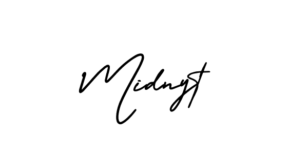 Make a beautiful signature design for name Midnyt. With this signature (AmerikaSignatureDemo-Regular) style, you can create a handwritten signature for free. Midnyt signature style 3 images and pictures png