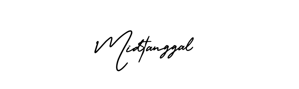 You should practise on your own different ways (AmerikaSignatureDemo-Regular) to write your name (Midtanggal) in signature. don't let someone else do it for you. Midtanggal signature style 3 images and pictures png