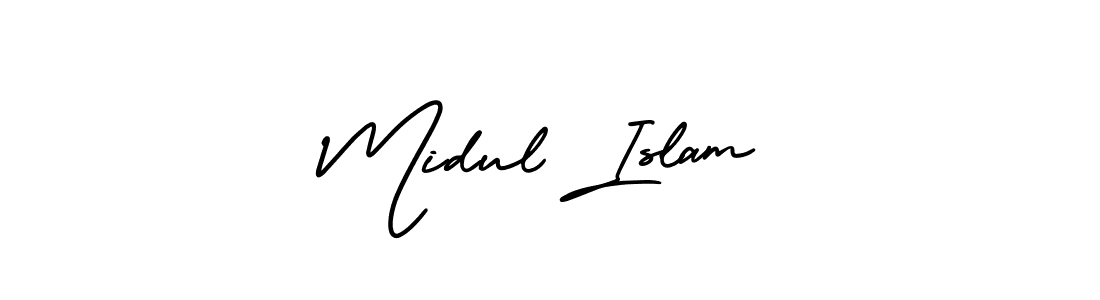 It looks lik you need a new signature style for name Midul Islam. Design unique handwritten (AmerikaSignatureDemo-Regular) signature with our free signature maker in just a few clicks. Midul Islam signature style 3 images and pictures png