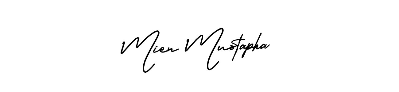 Mien Mustapha stylish signature style. Best Handwritten Sign (AmerikaSignatureDemo-Regular) for my name. Handwritten Signature Collection Ideas for my name Mien Mustapha. Mien Mustapha signature style 3 images and pictures png