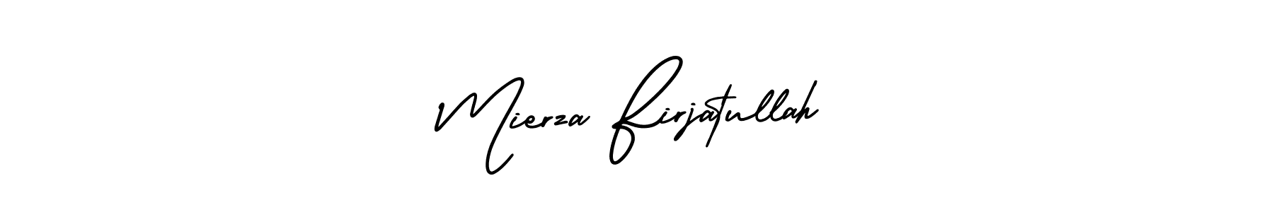 How to Draw Mierza Firjatullah signature style? AmerikaSignatureDemo-Regular is a latest design signature styles for name Mierza Firjatullah. Mierza Firjatullah signature style 3 images and pictures png