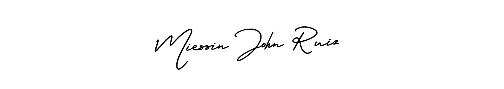 Make a short Miessin John Ruiz signature style. Manage your documents anywhere anytime using AmerikaSignatureDemo-Regular. Create and add eSignatures, submit forms, share and send files easily. Miessin John Ruiz signature style 3 images and pictures png