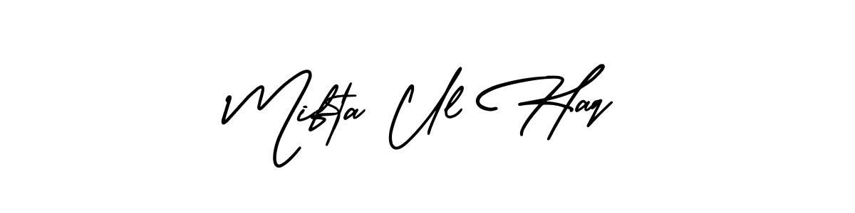 Use a signature maker to create a handwritten signature online. With this signature software, you can design (AmerikaSignatureDemo-Regular) your own signature for name Mifta Ul Haq. Mifta Ul Haq signature style 3 images and pictures png