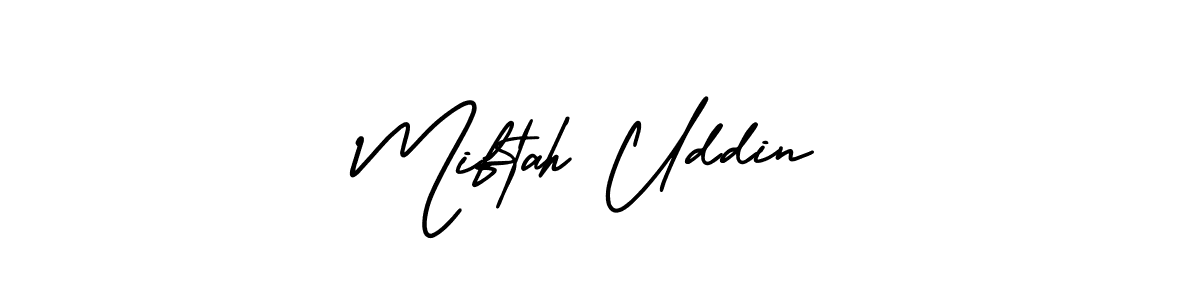 Similarly AmerikaSignatureDemo-Regular is the best handwritten signature design. Signature creator online .You can use it as an online autograph creator for name Miftah Uddin. Miftah Uddin signature style 3 images and pictures png