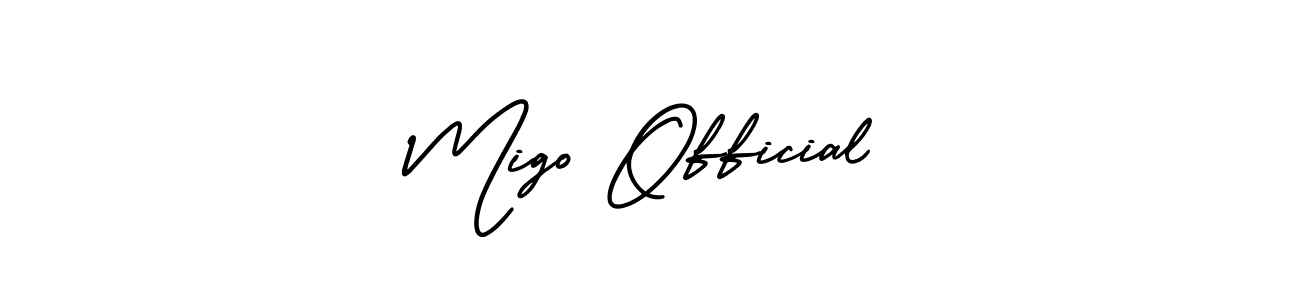 Make a beautiful signature design for name Migo Official. With this signature (AmerikaSignatureDemo-Regular) style, you can create a handwritten signature for free. Migo Official signature style 3 images and pictures png