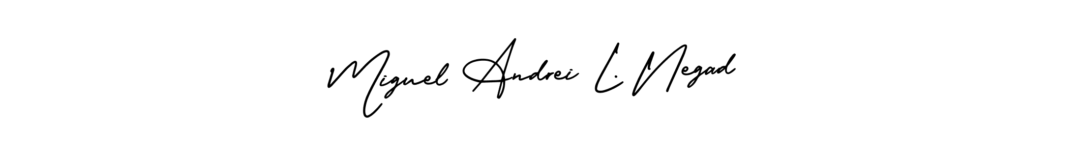 Also we have Miguel Andrei L. Negad name is the best signature style. Create professional handwritten signature collection using AmerikaSignatureDemo-Regular autograph style. Miguel Andrei L. Negad signature style 3 images and pictures png