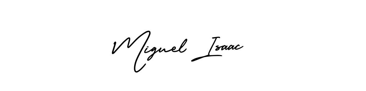 Miguel Isaac stylish signature style. Best Handwritten Sign (AmerikaSignatureDemo-Regular) for my name. Handwritten Signature Collection Ideas for my name Miguel Isaac. Miguel Isaac signature style 3 images and pictures png