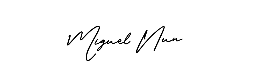 Design your own signature with our free online signature maker. With this signature software, you can create a handwritten (AmerikaSignatureDemo-Regular) signature for name Miguel Nun. Miguel Nun signature style 3 images and pictures png