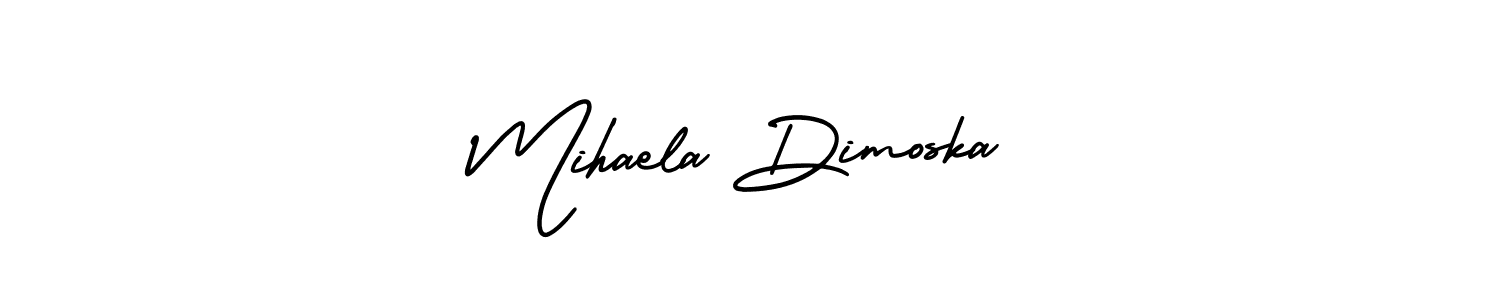 Mihaela Dimoska stylish signature style. Best Handwritten Sign (AmerikaSignatureDemo-Regular) for my name. Handwritten Signature Collection Ideas for my name Mihaela Dimoska. Mihaela Dimoska signature style 3 images and pictures png