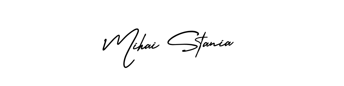 Create a beautiful signature design for name Mihai Stania. With this signature (AmerikaSignatureDemo-Regular) fonts, you can make a handwritten signature for free. Mihai Stania signature style 3 images and pictures png