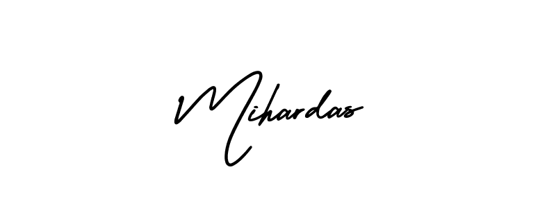 The best way (AmerikaSignatureDemo-Regular) to make a short signature is to pick only two or three words in your name. The name Mihardas include a total of six letters. For converting this name. Mihardas signature style 3 images and pictures png