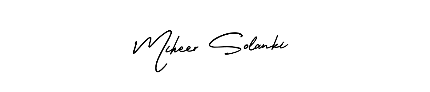 How to make Miheer Solanki signature? AmerikaSignatureDemo-Regular is a professional autograph style. Create handwritten signature for Miheer Solanki name. Miheer Solanki signature style 3 images and pictures png