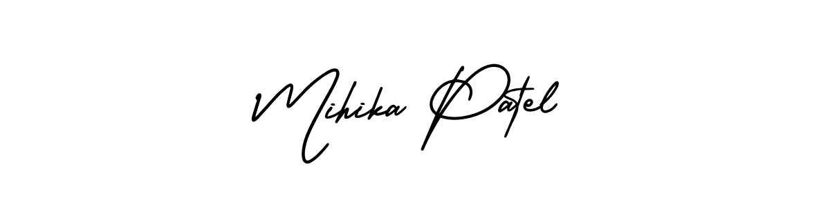 Mihika Patel stylish signature style. Best Handwritten Sign (AmerikaSignatureDemo-Regular) for my name. Handwritten Signature Collection Ideas for my name Mihika Patel. Mihika Patel signature style 3 images and pictures png