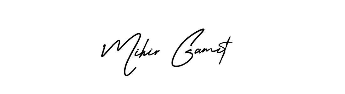 This is the best signature style for the Mihir Gamit name. Also you like these signature font (AmerikaSignatureDemo-Regular). Mix name signature. Mihir Gamit signature style 3 images and pictures png