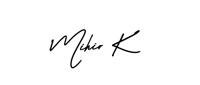You can use this online signature creator to create a handwritten signature for the name Mihir K. This is the best online autograph maker. Mihir K signature style 3 images and pictures png