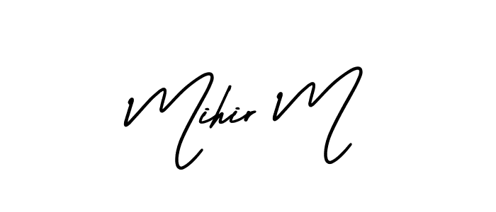 if you are searching for the best signature style for your name Mihir M. so please give up your signature search. here we have designed multiple signature styles  using AmerikaSignatureDemo-Regular. Mihir M signature style 3 images and pictures png