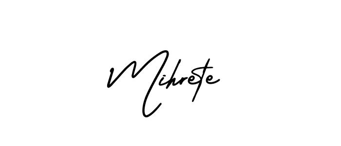 How to make Mihrete name signature. Use AmerikaSignatureDemo-Regular style for creating short signs online. This is the latest handwritten sign. Mihrete signature style 3 images and pictures png