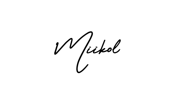 Miikol stylish signature style. Best Handwritten Sign (AmerikaSignatureDemo-Regular) for my name. Handwritten Signature Collection Ideas for my name Miikol. Miikol signature style 3 images and pictures png