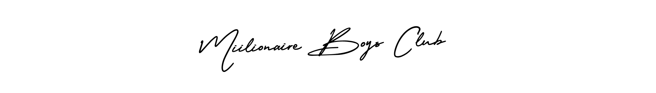 Design your own signature with our free online signature maker. With this signature software, you can create a handwritten (AmerikaSignatureDemo-Regular) signature for name Miilionaire Boys Club. Miilionaire Boys Club signature style 3 images and pictures png