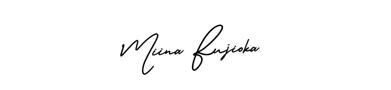 Use a signature maker to create a handwritten signature online. With this signature software, you can design (AmerikaSignatureDemo-Regular) your own signature for name Miina Fujioka. Miina Fujioka signature style 3 images and pictures png