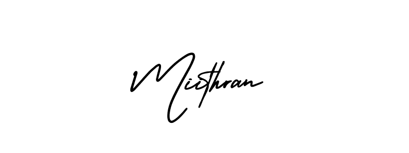 How to make Miithran name signature. Use AmerikaSignatureDemo-Regular style for creating short signs online. This is the latest handwritten sign. Miithran signature style 3 images and pictures png