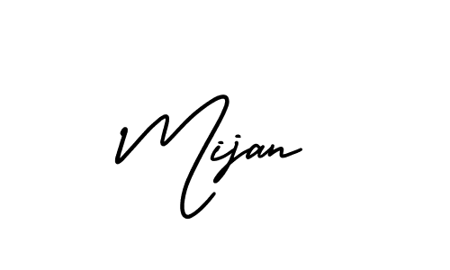 How to make Mijan name signature. Use AmerikaSignatureDemo-Regular style for creating short signs online. This is the latest handwritten sign. Mijan signature style 3 images and pictures png