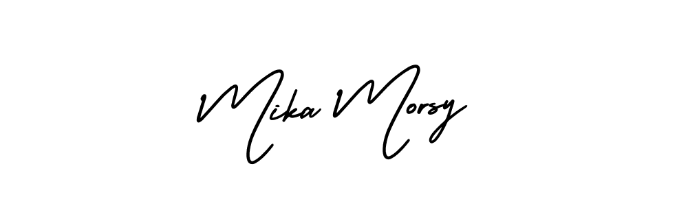 This is the best signature style for the Mika Morsy name. Also you like these signature font (AmerikaSignatureDemo-Regular). Mix name signature. Mika Morsy signature style 3 images and pictures png