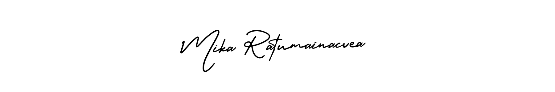 AmerikaSignatureDemo-Regular is a professional signature style that is perfect for those who want to add a touch of class to their signature. It is also a great choice for those who want to make their signature more unique. Get Mika Ratumainacvea name to fancy signature for free. Mika Ratumainacvea signature style 3 images and pictures png